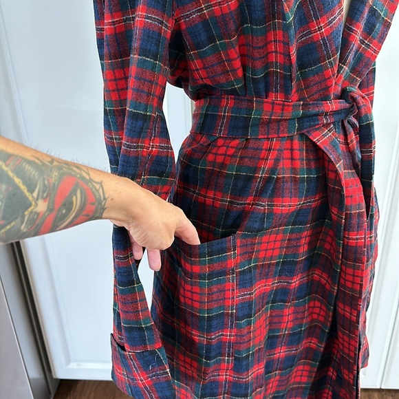 VINTAGE PENDLETON Authentic Macpherson Red Tartan Plaid Virgil Wool Robe - Picture 4 of 8